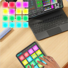 JAMJUM POCKET Wireless MIDI Pad Controller - 16 RGB Pads, , Portable Battery-Powered for Music Production