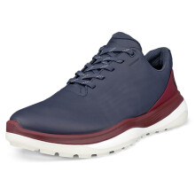 (UK 9-9.5, Marine) Ecco Mens 2026 LT1 Lace Up Waterproof Spikeless Leather Golf Shoes