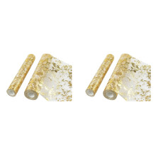 4Pcs Table Runner, Sparkling Polyester Tulle Ribbon Roll with Gold Foil,Birthday Party Wedding Christmas Decor