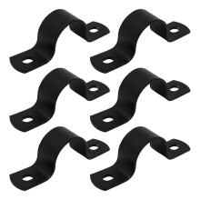 6pcs 3/4 Inch Metal Pipe Clamps, Two Hole U Bracket, Black U-Clamps, Conduit Pipe Strap for Fixing Pipes or Cable