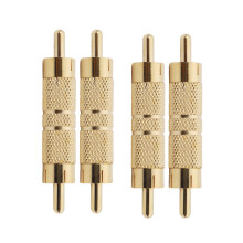 Professional RCA Male to Male RCA Coupler Adapter Converter Connector Gold Plated (4 Pack)
