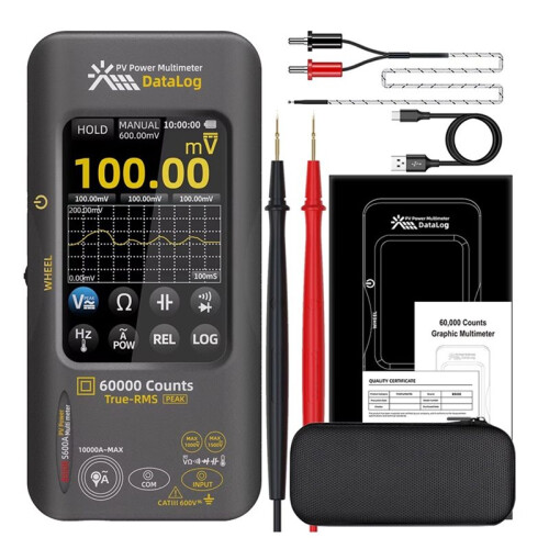 BSIDE S600A Professional PV Multimeter 60000-Count Power Calculation,High Precision Intelligent Power Meter