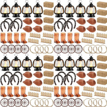 128 Pcs Western Centerpieces for Tables, Hay Bales Lanterns for Centerpieces, for Tables or Western Wedding