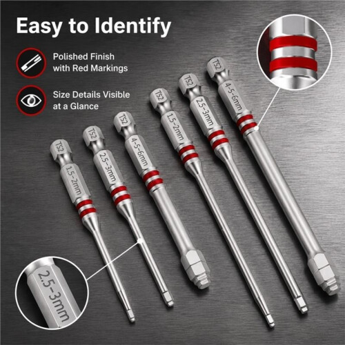 6PCS Magnetic Hex Shank Drill Bit Set - Versatile Pagoda Step Design for Multiple Power Tools 2