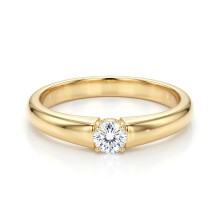 (M) Jewelco London Sterling Silver White Round Lab Grown Diamond Tension Solitaire Engagement Ring 3mm 0.10ct - 8-82-0301