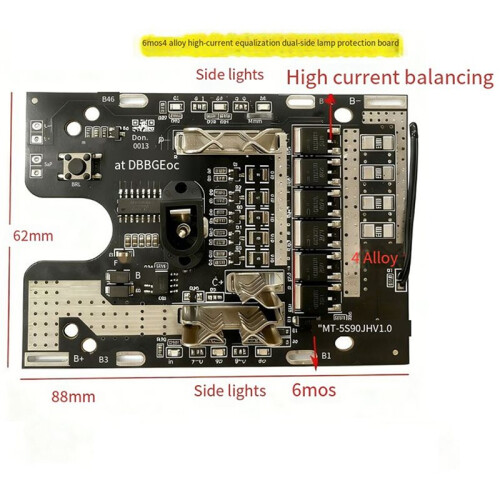 2X for  18650 Side Lamp Protection Board, with Equalization, 6MOS 130A 21V Electrical Protection Board. 1