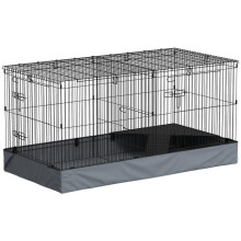 Gabbia per criceti 2 in 1, habitat per piccoli animali con rampa e pavimento in tessuto