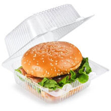 100 Pcs Clear Clamshell Food Containers Disposable Plastic Hinged Take Out Boxes with Lids for Burgers,Sandwiches, Cakes