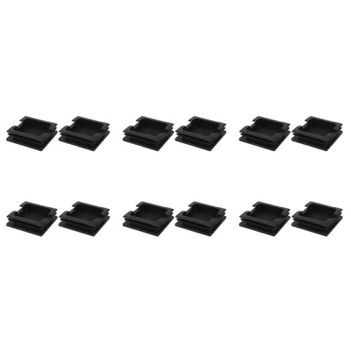 75mm x 75mm Plastic Square Caps Tube Pipe Inserts End Blanking 12 Pcs