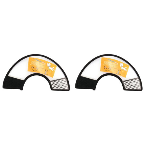 2X Elizabethan Dog Cat Pet Wound Healing Cone E- Collar White with Black