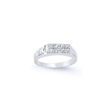 (F) Jewelco London Boys Sterling Silver Cubic Zirconia Watch Style ID Signet Ring - GVR9K