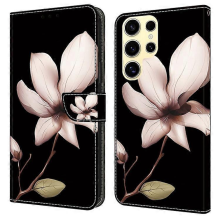 Yhteensopiva Samsung Galaxy S25 Ultra -kotelon kanssa, magneettinen lukko, 3D-kuvioinen nahkalompakkopuhelinsuoja