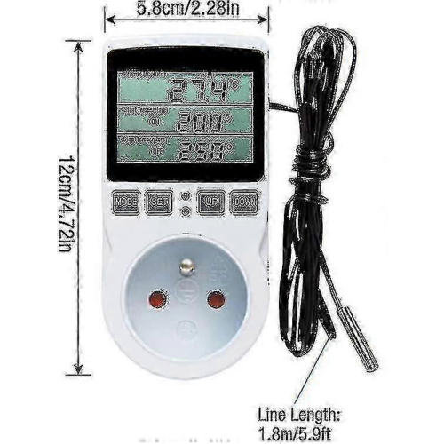 Digital / Heating Cooling Thermostat Socket Lcd Temperature Controller, 230v For Greenhouse Farm Temperature Controller/terrarium Therm 1