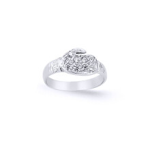 (B) Jewelco London Boys Sterling Silver Cubic Zirconia Boxing Glove Signet Ring - GVR11K