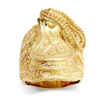 (X) Jewelco London Men's Solid 9ct Yellow Gold 1 1/4oz Saddle Rope Heavyweight Ring - JRN557