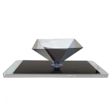 2025 3D holografische, duurzame, draagbare projector met piramidevormige displayondersteuning, universele mini-projector voor