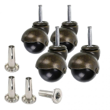 4 stuks 2 inch kogelwielen met stang en fittingen, vintage antieke zwenkwielen voor meubels - 2025
