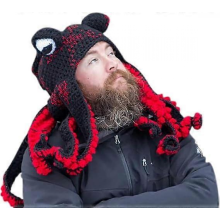 Gestrickte Wintermütze, Oktopus-Mütze - Oktopus-Kostümmütze
