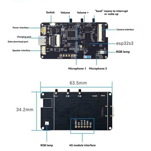 For XiaoZhi DeepSeek AI Chat Robot ESP32 S3 Camera Object Recognition Development Board Without Screen 1