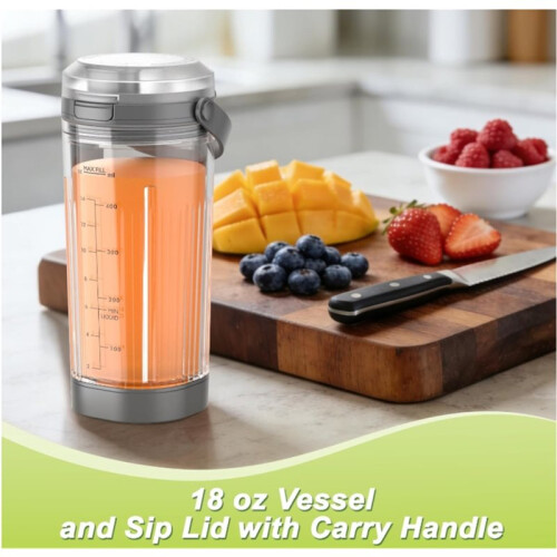 Replacement Mixing Container for  Blast Portable Blender Replacement with Carrying Handle Blade Cover Bottom Cap 1