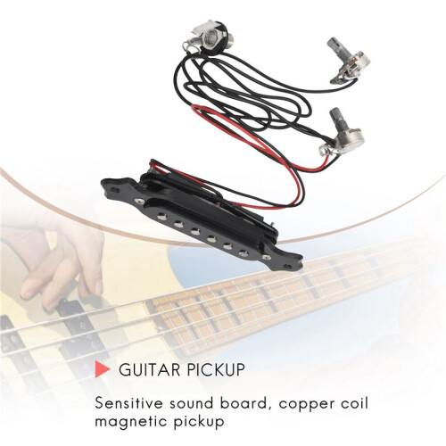 6X Magnetisk Akustisk Pickup för Gitarr Svart 1