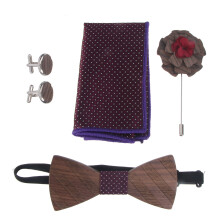 1Set Strik Corsage Set Met Paarse Stoffen Details