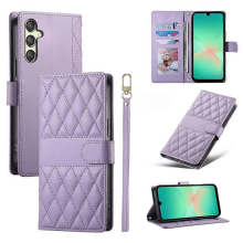 Yhteensopiva Samsung Galaxy A17 5G -kotelon kanssa, rombikuvioinen ompelu, lompakkoteline, nahkainen puhelimen suojakuori pitkällä