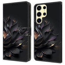Yhteensopiva Samsung Galaxy S25 Ultra -kotelon kanssa, magneettinen lukko, 3D-kuvioinen nahkalompakkopuhelinsuoja