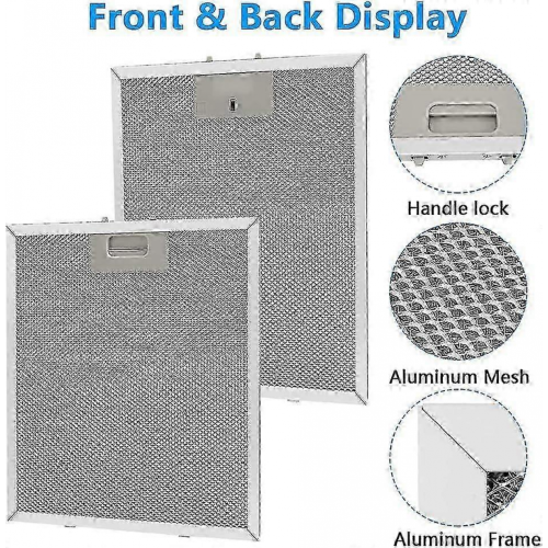 2 τεμάχια μεταλλικό φίλτρο λίπους 320x260mm, αλουμινίου, αντιλιπαντικό, πλενόμ 1