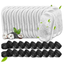 40PCS Replacement Filters for 67oz/2L & 108oz/3.2L Stainless Steel Cat Water Fountains