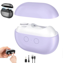 Electric Nail Clipper for Seniors with LED Light, USBC Rechargeable Toenail Trimmer for Thick Nails, Purple