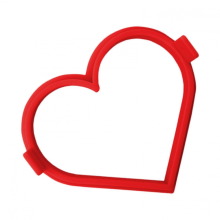 2pcs Heart Shape Pancake Moulds Silicone Non-Stick Reusable Egg Ring Moulds For Breakfast English Muffins Red