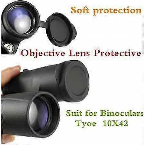 10x42 Rubber Lens Caps for Binoculars + Rainguard,Objective Optics Protection Covers 2
