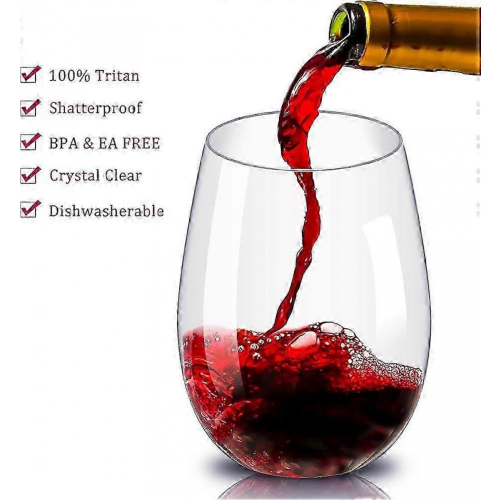 2025 Unbreakable Wine Glasses, Shatterproof Stemless Plastic Glasses,Reusable 2025 1