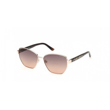 Guess 00102 Geometric Shape Women's Sunglasses - Color 32F Light Gold Shiny with Brown Gradient Lenses - 56