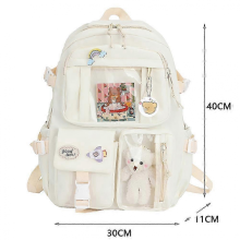 Carino zainetto scolastico in nylon per ragazze, studentesse adolescenti, donna, zaino multitasche, zainetto scolastico Kawaii La