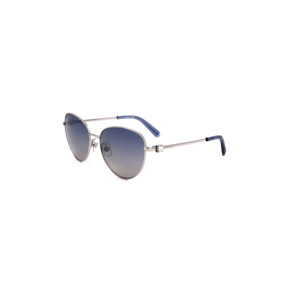 Swarovski Sk0330 Sunglasses 57/17/140 Shiny Palladium Metal Woman Sk0330