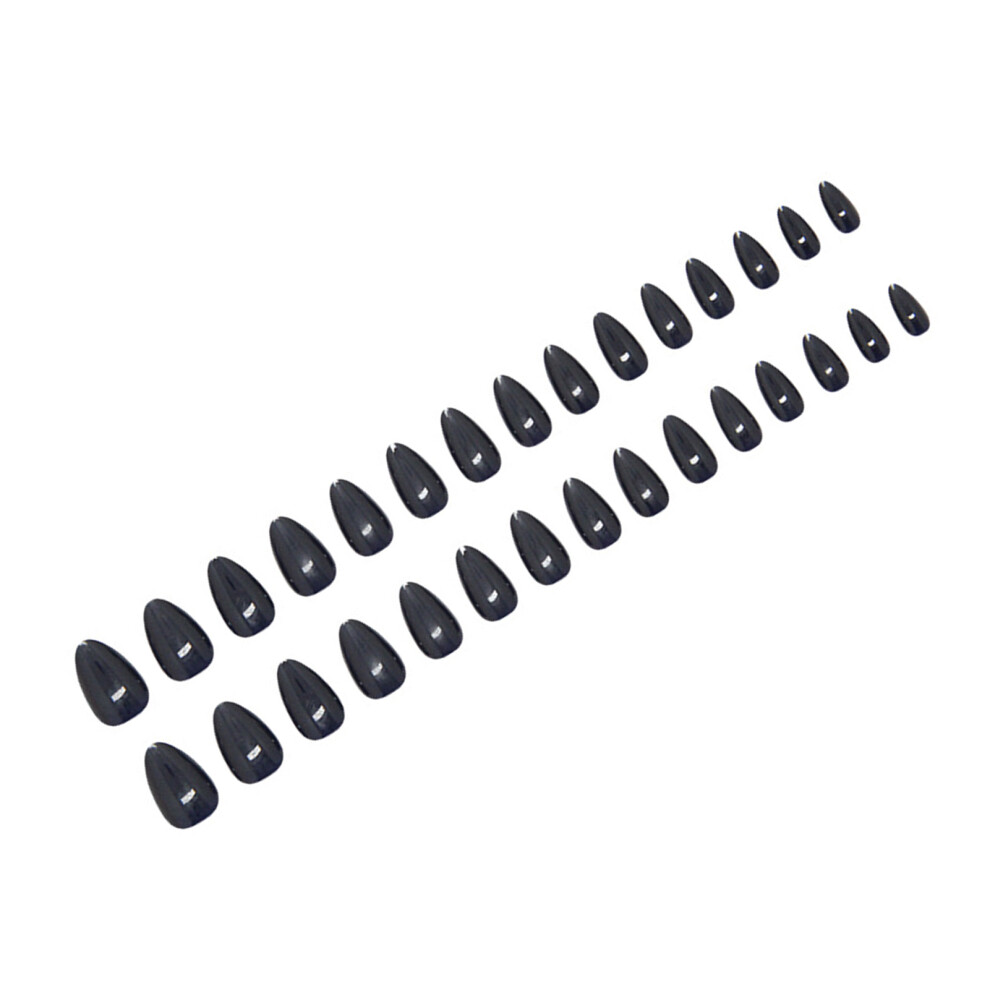 Zhouq-Outdoors Blue Almond Fake Nails - Odorless & Comfortable