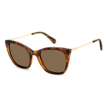 Gafas de sol - Polaroid - 4144-SX - Color habana/oro - Lentes marrones polarizados - Forma rectangular