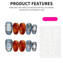 (XS) Party Short Plaid Star Nails - 10pc