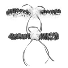 1Set Bruid Kant Jarretels Zwart Striksluiting Luxe Benenversiering
