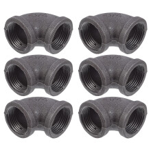 6St Industriële Ijzeren Bocht Fitting Zwart Connector Accessoire