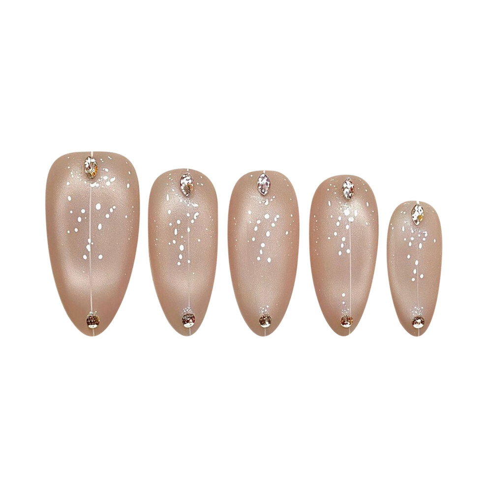 Reach-Tools (M) Rhinestone Almond Fake Nails For Stage Wear