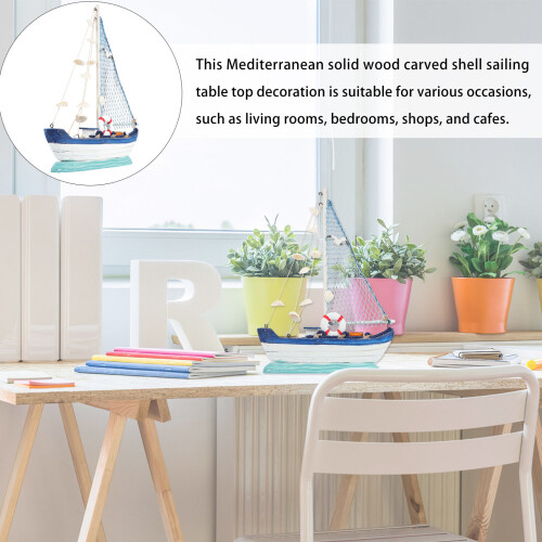 1St Scheepsdecoratie Blauwe Scheepsmodel Voor Strand En Huis 2