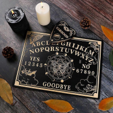 12" Ouija Board Wooden Divination Pendulum Board Engraved Magic Board Witch Sun Pendulum Board Kit Wiccan Altar Supplies