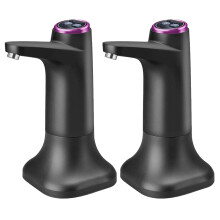 2X Electric Water Bottle Pump with Base USB Water Dispenser Portable Automatic Water Pump Bucket Bottle Dispenser Dark Gray
