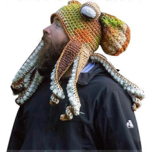 Knitted Winter Hat, Octopus Squid Hat - Octopus Costume Hat