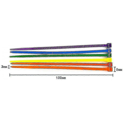 1200pcs Colored Cable Ties 100mm x 2.5mm Assorted Zip Ties Set 2