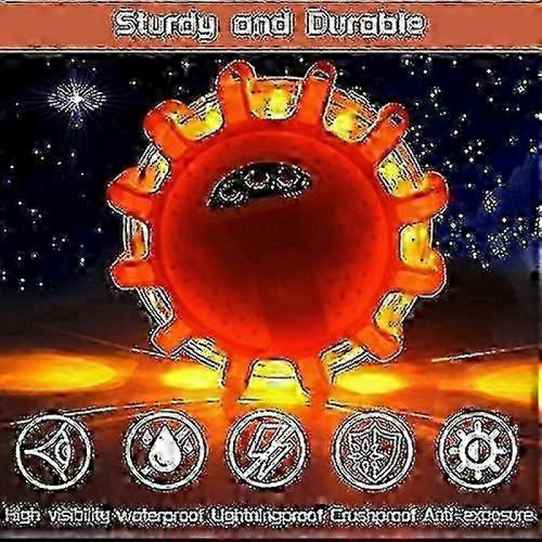 4-Pack Roadside Emergency LED Flashing Warning Flare Light Kit with Beacon Discs 2