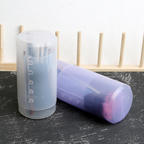 1St Draagbare Make-Up Borstel Organizer Lavendel Transparant PVC 2